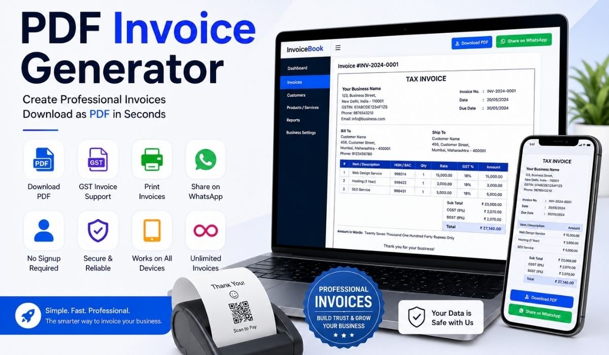 PDF Invoice Generator: Create Professional Invoices Online in Seconds