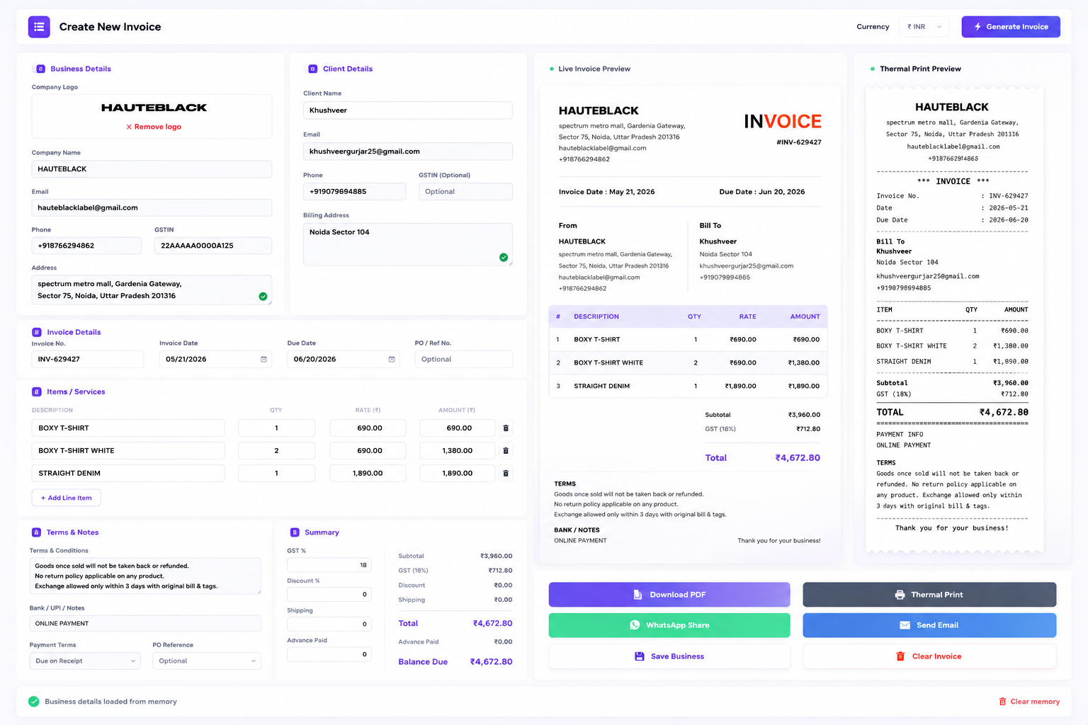 Invoice Generator Software